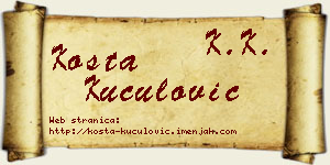 Kosta Kuculović vizit kartica